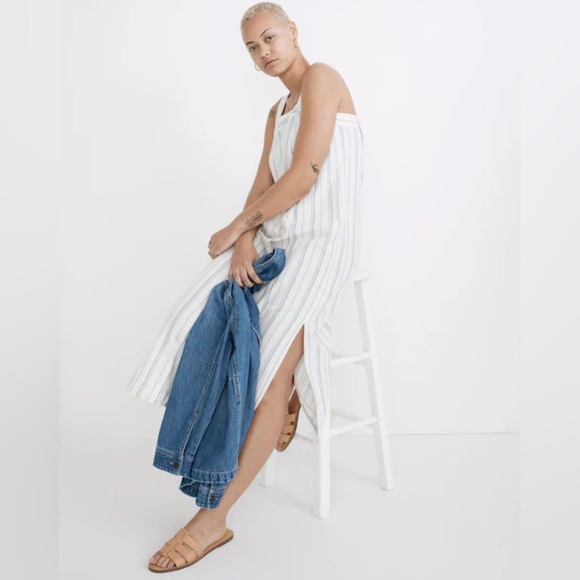 Madewell Linen-Cotton Princess-Seamed Midi Dress in Stripe
Size XL - Picture 4 of 9